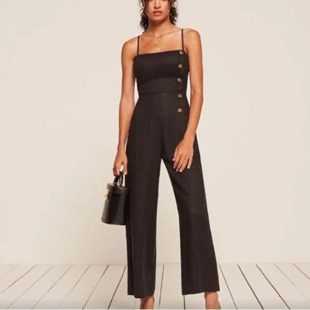 Reformation Tortuga Elegant Black Jumpsuit size 12